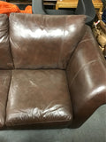 Modern ItalSofa Brown Leather 3-Cushion Sofa