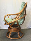 Vintage Boho Rattan Swivel Accent Chair