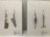 Rustic Petal Silver Metal Mixed Tools Earrings
