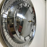 Modern Silver Metal Hubcap Wall Clock