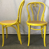 Vintage Yellow Bentwood Bistro/Cafe Chair w/ Caned Seat