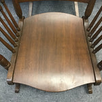 Vintage Solid Oak & Walnut Veneer Rocking Chair