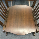 Vintage Solid Oak & Walnut Veneer Rocking Chair