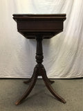 Vintage Blue-Painted Mahogany Veneer Flip-Top Dining Table
