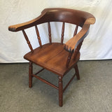 Vintage Colonial Revival Stickley Solid Cherry Low-Back Windsor Armchair