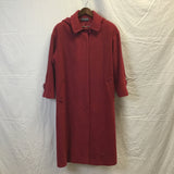 J.G. Hook Red Wool Single-Breasted Long Coat