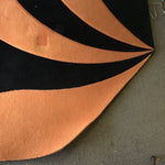 Modern Masland Orange & Black 10.5 x 7.5 Octagonal Area Rug