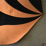 Modern Masland Orange & Black 10.5 x 7.5 Octagonal Area Rug