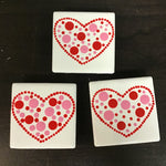 Susan Sitaraman Single Hand Painted Heart On White Tile Magnet