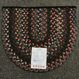 Single Half-Oval Multi-Color Braided Area Rug