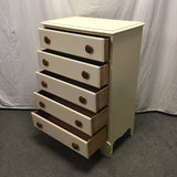 Vintage Lea Line Leads Off-White 5-Drawer Chest of Drawers
