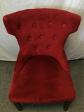 Modern Pier 1 Red Velvet Hourglass Accent Chair