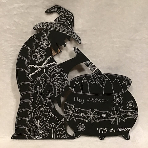 Eltimar Design Witch Fall Artwork on Black Wood Board