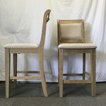 Set of 4 Contemporary Linin "Emmy" Upholstered Counter Stools