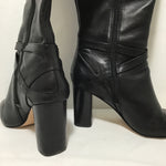 Antonio Melani "Pratt" Black Leather Knee-High Boots