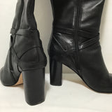 Antonio Melani "Pratt" Black Leather Knee-High Boots