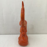 Vintage MCM Orange Plaster Phoenix Statuette