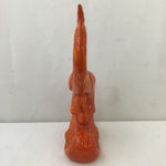 Vintage MCM Orange Plaster Phoenix Statuette