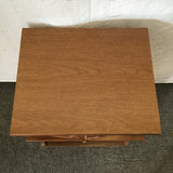 Vintage Walnut Veneer 2-Tier 1-Drawer Night Stand