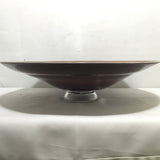 Brown & Blue Blown Glass Centerpiece Bowl