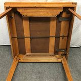 Vintage Stakmore Maple & Red Vinyl Draw-Leaf Card Table