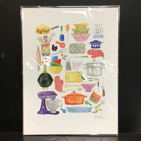 Marika Chew "Cooking Time" 9x12 Signed Art Print