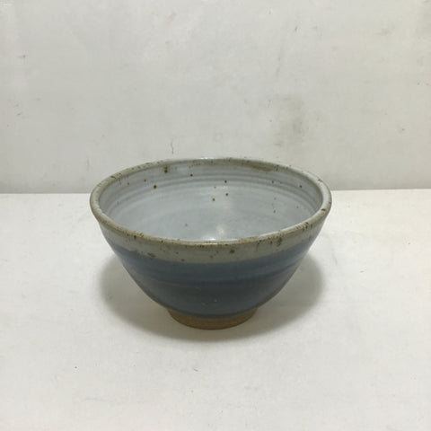 Signed Blue Glazed Ceramic Bowl