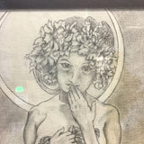 Framed Signed Original Pencil Figure Art