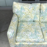Vintage Bassett Green & Off-White Upholstered 3-Cushion Sofa