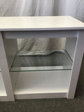 Modern White Laminate 3-Tier Entertainment Stand
