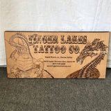 "Finger Lakes Tattoo Co." Laser Etched Wooden Sign