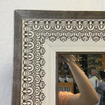 Modern White & Grey Framed Mirror