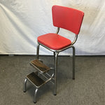 Vintage MC Atomic Red Vinyl Fold-Out Step Stool