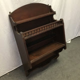 Vintage Solid Walnut 5-Tier Wall-Mounted Shelf