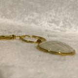 Twin Cat Star Chart in Gold Bezel Keychain