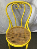 Vintage Yellow Bentwood Bistro/Cafe Chair w/ Caned Seat