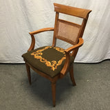Vintage Hollywood Regency Solid Maple & Cane Accent Chair
