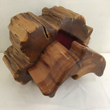 Vintage Solid Cedar Dolphin 2-Drawer Jewelry Box