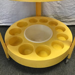 Vintage 1960's Atomic Tiara Casa Yellow & White Bar Cart