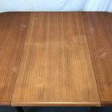 Vintage Danish Modern D-Scan Teak Veneer Expanding Dining Table