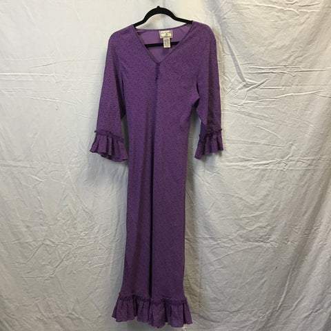 Vintage April Cornell Purple Floral Maxi Dress