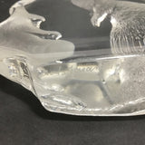 Signed Mats Jonasson Sweden Crystal Otter Paperweight