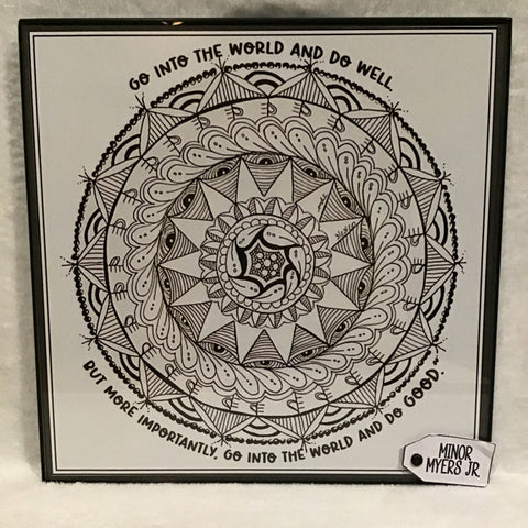 Eltimar Design Framed 12x12 "Do Good" Mandala Zentangle Inspired Artwork