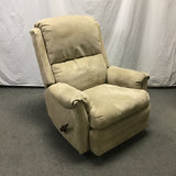 Modern Tan Microsuede Upholstered Rocking Recliner