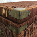 Vintage Dark-Stained Wicker Chest