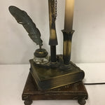 Vintage Ethan Allen Metal Poetry Table Lamp