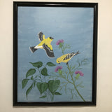 Black-Framed Goldfinches Original Acrylic Painting