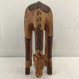 Carved Wooden Giraffe Statuette