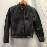 Vintage Dominique Black Leather Moto Jacket