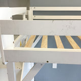 Contemporary Bellemave White Loft Twin Bed w/ Stairs, Bedside Shelf, & Wardrobe